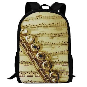 BAFAFA Flute Music Printed Large Backpack Travel Bag Business Work Daypack Laptop Backpacks