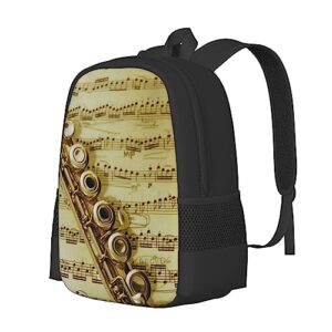 BAFAFA Flute Music Printed Large Backpack Travel Bag Business Work Daypack Laptop Backpacks