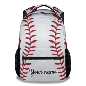 COOPASIA Personalized Baseball Backpack for Boys, 16 Inch Sports Theme Backpack for School, Adjustable Straps, Durable, Lightweight Bookbag for Kids