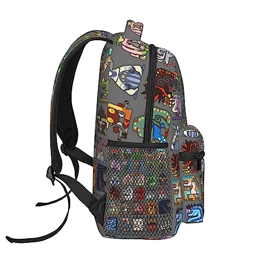 KFZQZOA Monster Hunter Backpack Lightweight Durable Casual Daypack Travel Backpack 16"