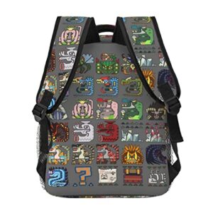 KFZQZOA Monster Hunter Backpack Lightweight Durable Casual Daypack Travel Backpack 16"