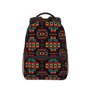 MANQINF Native American Indian Backpack,Retro Bookbags Laptop Bag Shoulder Bags Travel Hiking Camping Daypack for Men Women