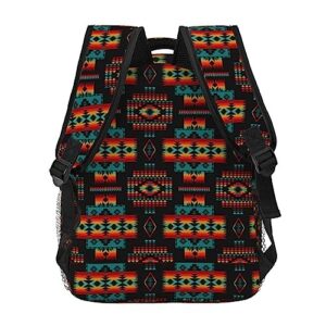 MANQINF Native American Indian Backpack,Retro Bookbags Laptop Bag Shoulder Bags Travel Hiking Camping Daypack for Men Women
