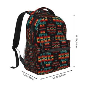 MANQINF Native American Indian Backpack,Retro Bookbags Laptop Bag Shoulder Bags Travel Hiking Camping Daypack for Men Women