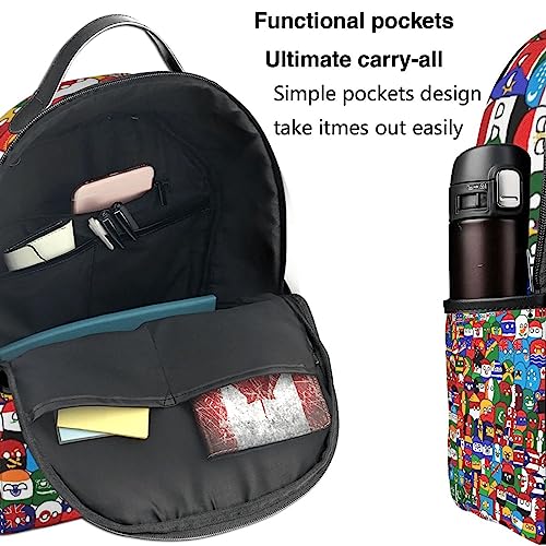 Woidxzxza Polandball Countryball World Map School Bag Student Backpack Lightweight Cycling Travel Bag Outdoor Backpack For Boys Girls