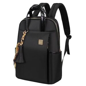 kamlui laptop backpack purse15.6 inch16 for women business work commuter fashion carry on rucsack satchel airplane travel essentials accessories black laptop bag