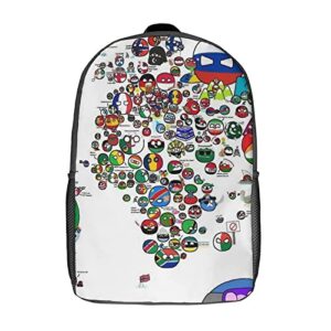 woidxzxza countryball polandball world map school backpacks large capacity travel bag book bags sports daypack for girls boys