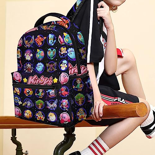 RFYBEW Cute Backpack for Girls Boys,Cartoon Anime Shoulders Bookbag Casual Laptop Backpack Travel Hiking Bag Daypack Aesthetic Purse Backpack