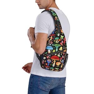 HGWQYHG Mushroom Sling Backpack,Colorful Mushroom Gifts Crossbody Bag For Women Men Sling Bag Travel Hiking Shoulder Chest Bag Daypack Unisex