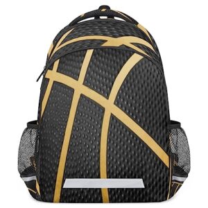 yocosy balck gold sport basketball backpack school bookbag laptop purse casual daypack for teen girls women boys men college travel