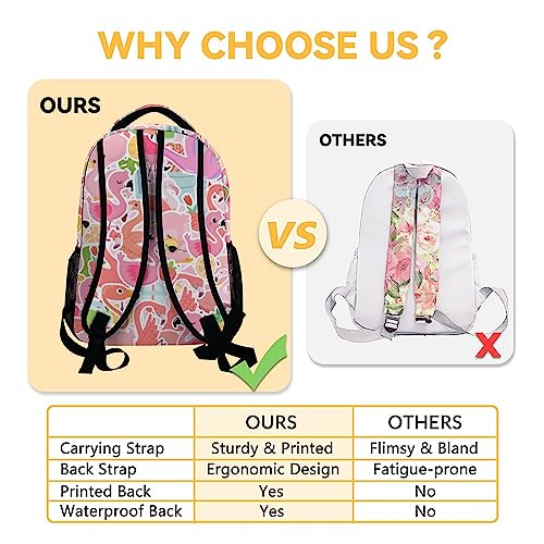 CUNEXTTIME Flamingo Backpack for Girls Boys, 16 Inch Pink Backpacks for School, Cute Lightweight Durable Bookbag for Kids
