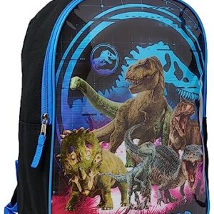 Jurassic World 15" Backpack Dinosaurs T-Rex Velociraptor Carnotaurus Boys Kids