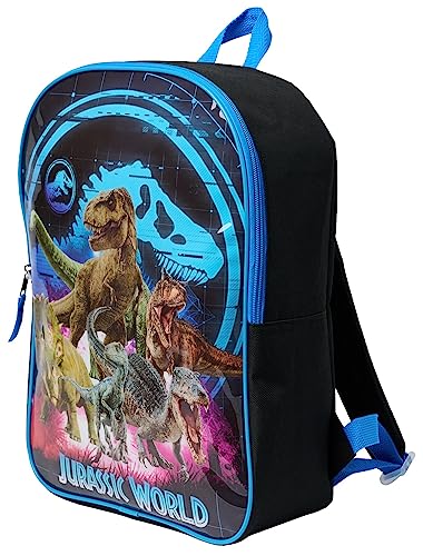 Jurassic World 15" Backpack Dinosaurs T-Rex Velociraptor Carnotaurus Boys Kids