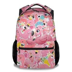 knowphst flamingo backpacks for girls - 16 inch cute backpack for school - pink, large capacity, durable, lightweight bookbag for kids travel