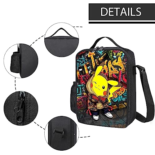 Brgowtem Lightweight Backpack Set, 3PCS Includes 17 Inch Large Capacity Durable Bookbag, Strap Lunch Bag, Pencil Case for Girls Boys Teens