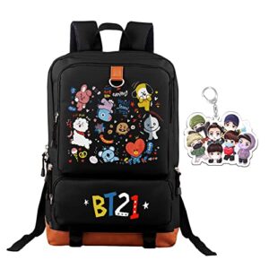 awgfxpi travel backpack for girls boys aesthetic daypack cute backpack waterproof college students bookbag 17 inch kpop laptop backpack,black