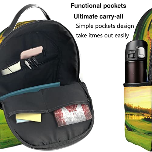 BAFAFA Golf Course Printed Travel Backpack Business Work Bag Computer Bag Outdoor Sports Rucksack