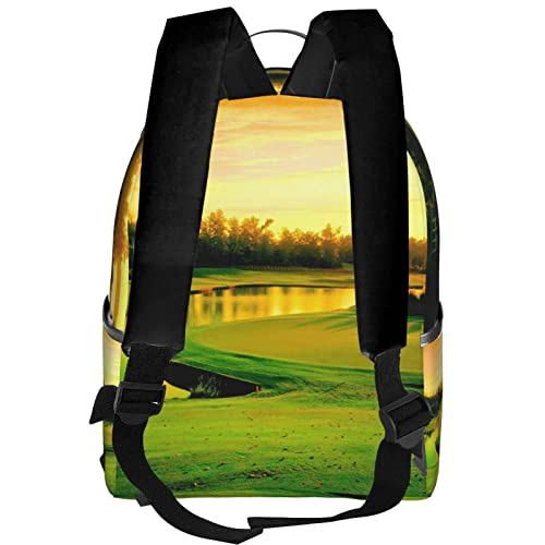 BAFAFA Golf Course Printed Travel Backpack Business Work Bag Computer Bag Outdoor Sports Rucksack