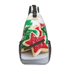 uniond plate of cookies printed sling bag adjustable cross chest bag shoulder backpack for outdoor travel