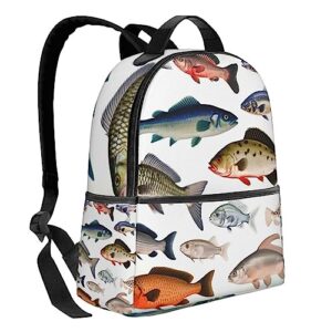 BAFAFA Different Fish Printed Travel Backpack Business Work Bag Computer Bag Outdoor Sports Rucksack