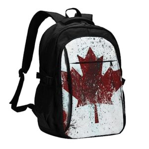 bafafa retro canada flag printed backpack laptop bookbag with usb charger daypack for travel business