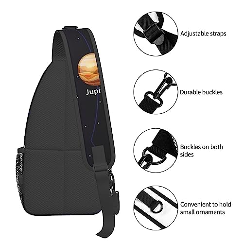 UNIOND Outer Space Solar System Printed Sling Bag Adjustable Cross Chest Bag Shoulder Backpack for Outdoor Travel