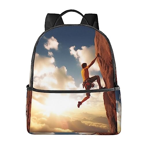 BAFAFA Rock Climbing Sports Printed Travel Backpack Business Work Bag Computer Bag Outdoor Sports Rucksack