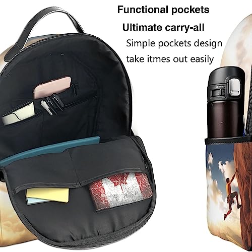 BAFAFA Rock Climbing Sports Printed Travel Backpack Business Work Bag Computer Bag Outdoor Sports Rucksack