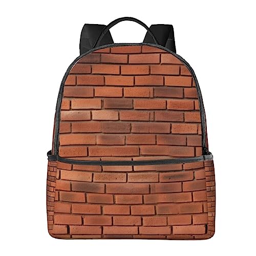 BAFAFA Red Brick Wall Texture Printed Travel Backpack Business Work Bag Computer Bag Outdoor Sports Rucksack