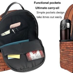 BAFAFA Red Brick Wall Texture Printed Travel Backpack Business Work Bag Computer Bag Outdoor Sports Rucksack