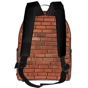 BAFAFA Red Brick Wall Texture Printed Travel Backpack Business Work Bag Computer Bag Outdoor Sports Rucksack