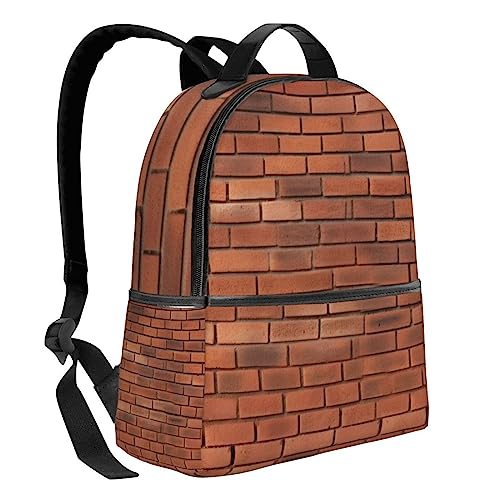 BAFAFA Red Brick Wall Texture Printed Travel Backpack Business Work Bag Computer Bag Outdoor Sports Rucksack