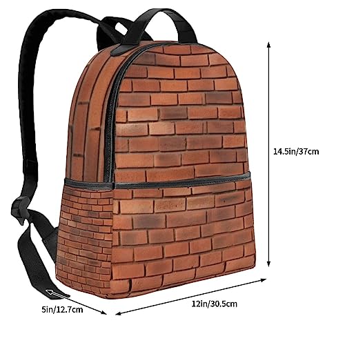 BAFAFA Red Brick Wall Texture Printed Travel Backpack Business Work Bag Computer Bag Outdoor Sports Rucksack