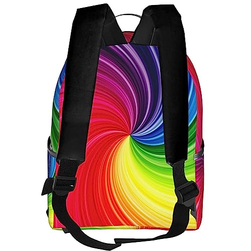 BAFAFA Rainbow Spiral Printed Travel Backpack Business Work Bag Computer Bag Outdoor Sports Rucksack