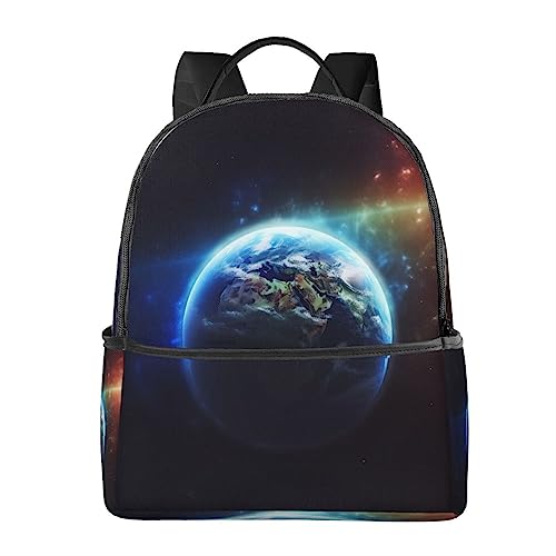 BAFAFA Space Planet Earth Printed Travel Backpack Business Work Bag Computer Bag Outdoor Sports Rucksack