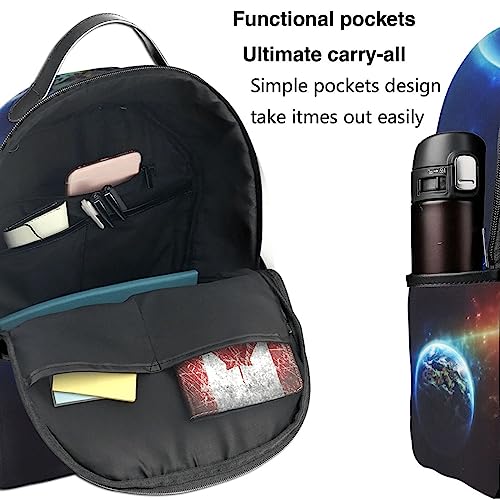 BAFAFA Space Planet Earth Printed Travel Backpack Business Work Bag Computer Bag Outdoor Sports Rucksack