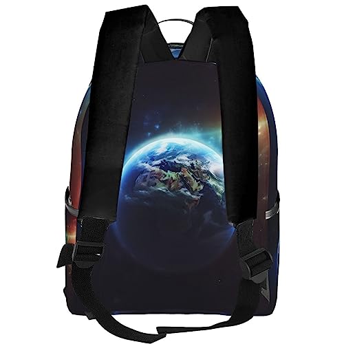 BAFAFA Space Planet Earth Printed Travel Backpack Business Work Bag Computer Bag Outdoor Sports Rucksack