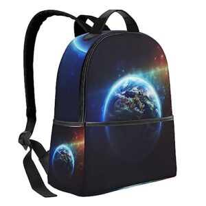 BAFAFA Space Planet Earth Printed Travel Backpack Business Work Bag Computer Bag Outdoor Sports Rucksack