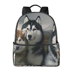 bafafa husky dogs printed travel backpack business work bag computer bag outdoor sports rucksack