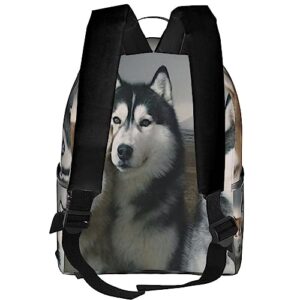 BAFAFA Husky dogs Printed Travel Backpack Business Work Bag Computer Bag Outdoor Sports Rucksack
