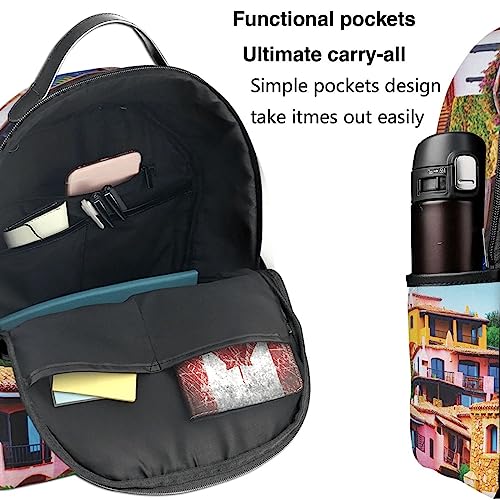 BAFAFA mountain village Printed Travel Backpack Business Work Bag Computer Bag Outdoor Sports Rucksack