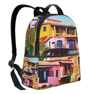 BAFAFA mountain village Printed Travel Backpack Business Work Bag Computer Bag Outdoor Sports Rucksack