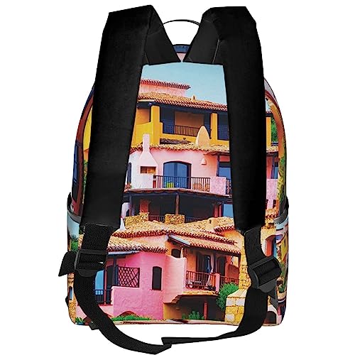 BAFAFA mountain village Printed Travel Backpack Business Work Bag Computer Bag Outdoor Sports Rucksack