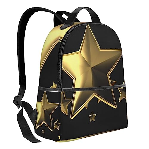 BAFAFA gold star Printed Travel Backpack Business Work Bag Computer Bag Outdoor Sports Rucksack