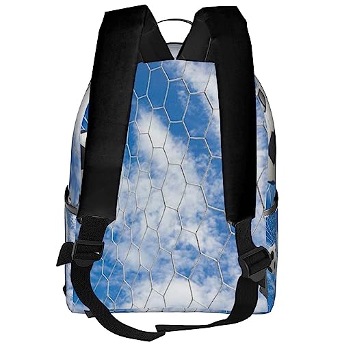 BAFAFA Football Blue-sky Printed Travel Backpack Business Work Bag Computer Bag Outdoor Sports Rucksack