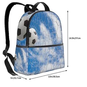 BAFAFA Football Blue-sky Printed Travel Backpack Business Work Bag Computer Bag Outdoor Sports Rucksack