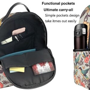 BAFAFA Bird and Flower Pattern Printed Travel Backpack Business Work Bag Computer Bag Outdoor Sports Rucksack