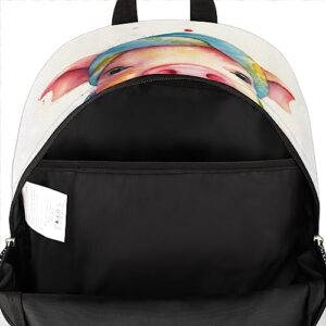Elementary School Bags for Teens, Cute Piglet Kids Backpacks Pig Painted Lightweight Bookbags Waterproof Sturdy Schoolbag Daypack for Girls Boys
