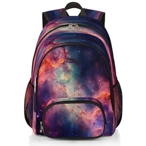 elementary school bags for teens, galaxy nebula kids backpacks galaxy space star lightweight bookbags waterproof sturdy schoolbag daypack for girls boys