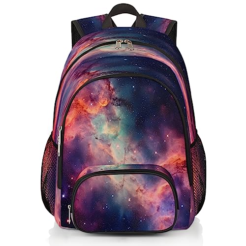 Elementary School Bags for Teens, Galaxy Nebula Kids Backpacks Galaxy Space Star Lightweight Bookbags Waterproof Sturdy Schoolbag Daypack for Girls Boys